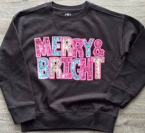 Faux Embroidery/Sequin Merry & Bright