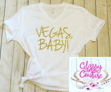 Vegas Baby Glitter V-Neck