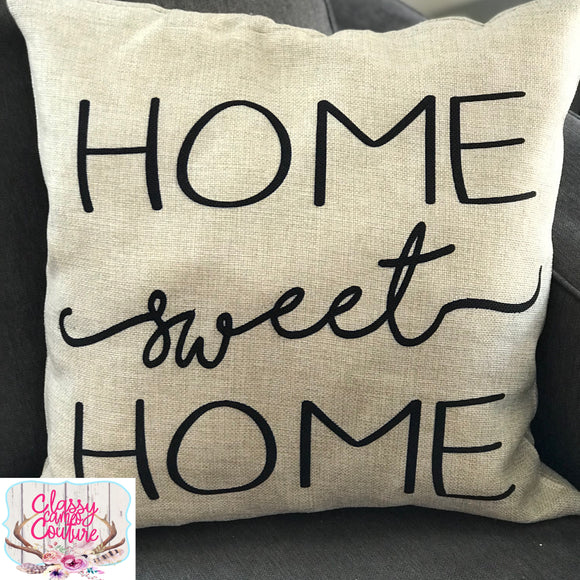 Home sweet Home - 18x18” Faux Burlap Pillow Case