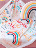 Boho Rainbow Baby Name Blanket